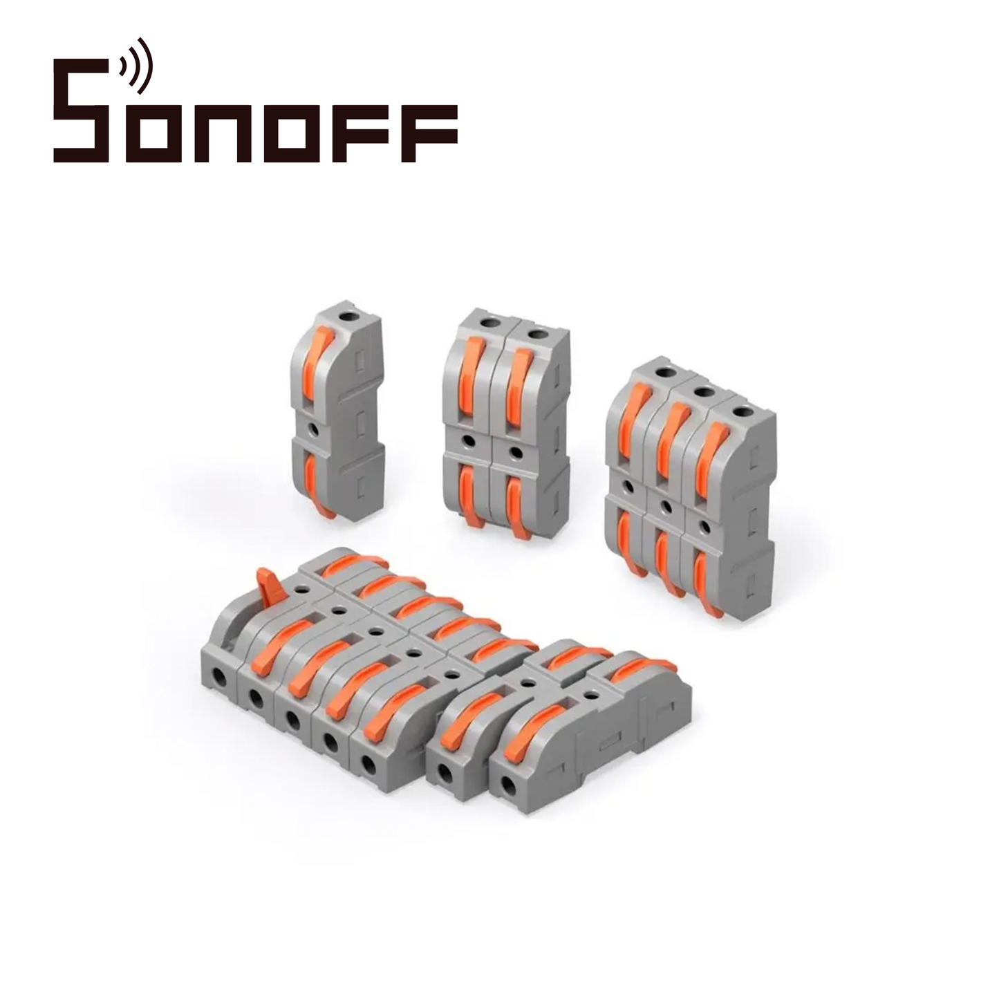 conectores de empalme rapido sonoff d1-1 / juego de 34 conectores rapidos / compatible con cables awg20-12 / facil y rapida coneccion / agrupables/ soporta hasta 32amp