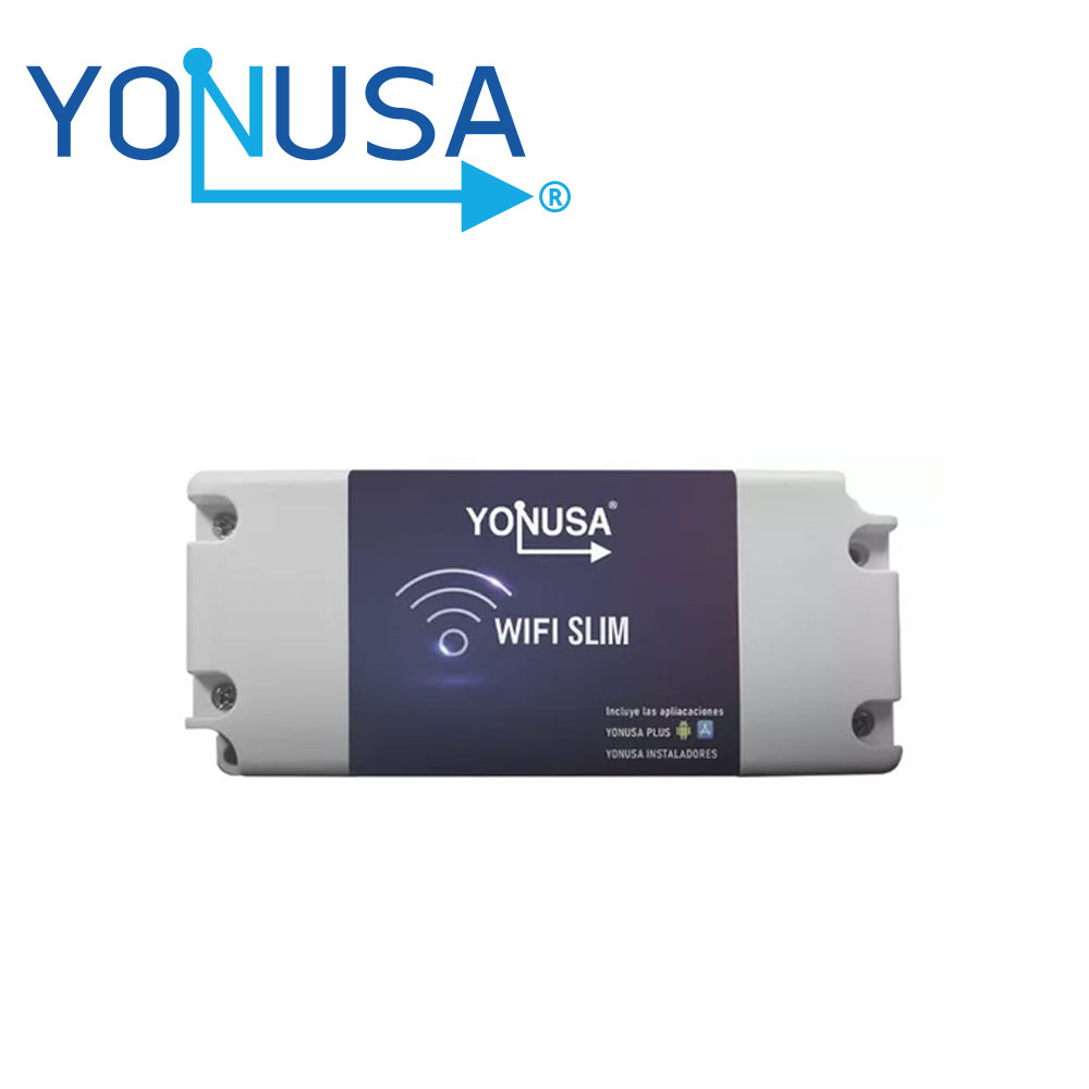 modulo wifi slim 2.4 ghz / compatible con energizadores yonusa / alimentacion 12v 1a / relevador 120 vac 10a / funcion de boton de panico mediante la app yonusa