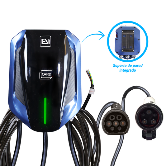 cargador de pared ev-omb281 alter conector dual tipo 1 y tipo 2 con entrada/salida 120-240vca potencia max 7.6 kw ip54 sin plug de corriente electrica