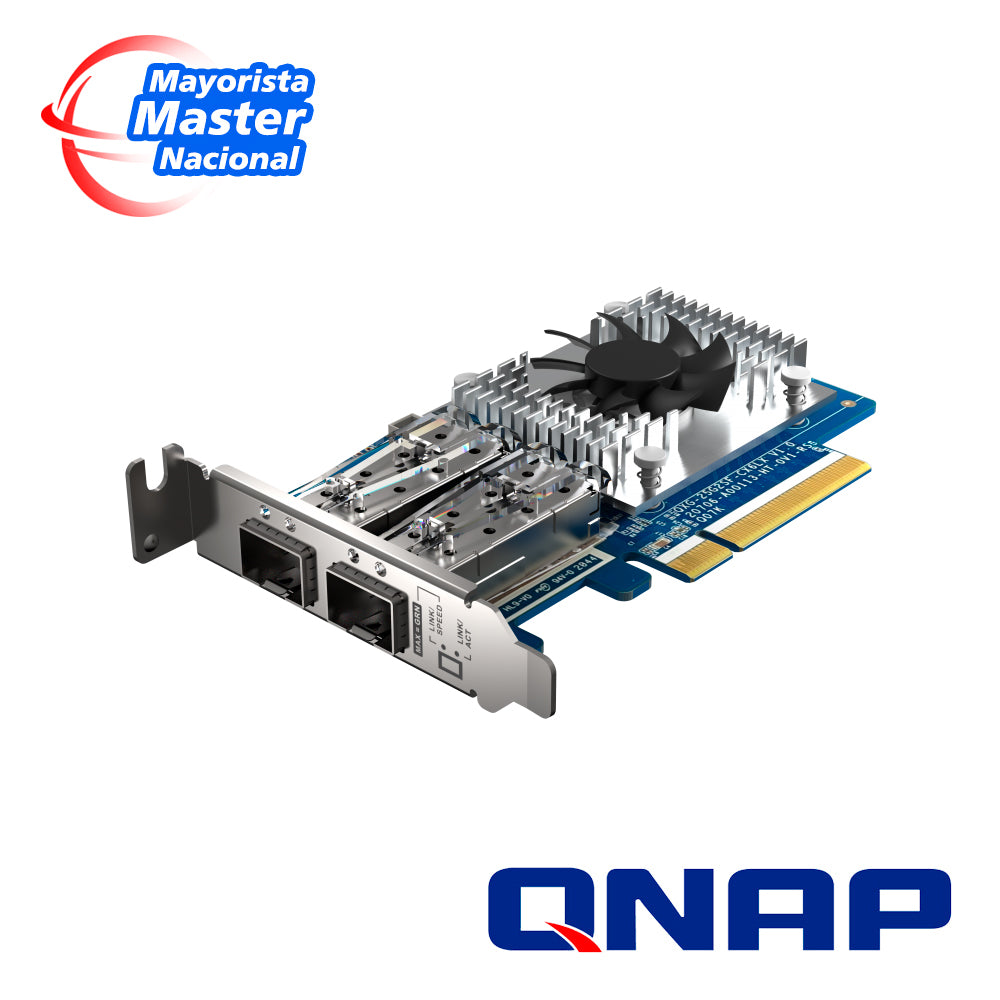 tarjeta de red qnap qxg-25g2sf-cx6 dual-port sfp28 25gbe network expansion card; low-profile form factor; pcie gen4 x8