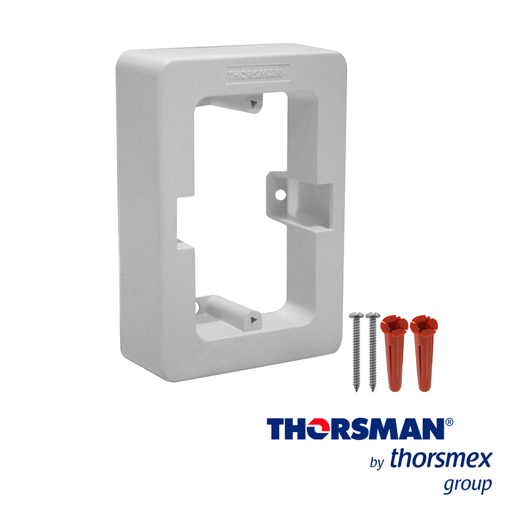 caja plastica tmk thorsman 7900-02002 color blanco de pvc auto extinguible sin fondo incluye taquete ypija para su fijacion resistencia a la humedad y atmosfera corresiva certificado en csa cumple la norma ul 94 v0 y nom-001-sede-2005