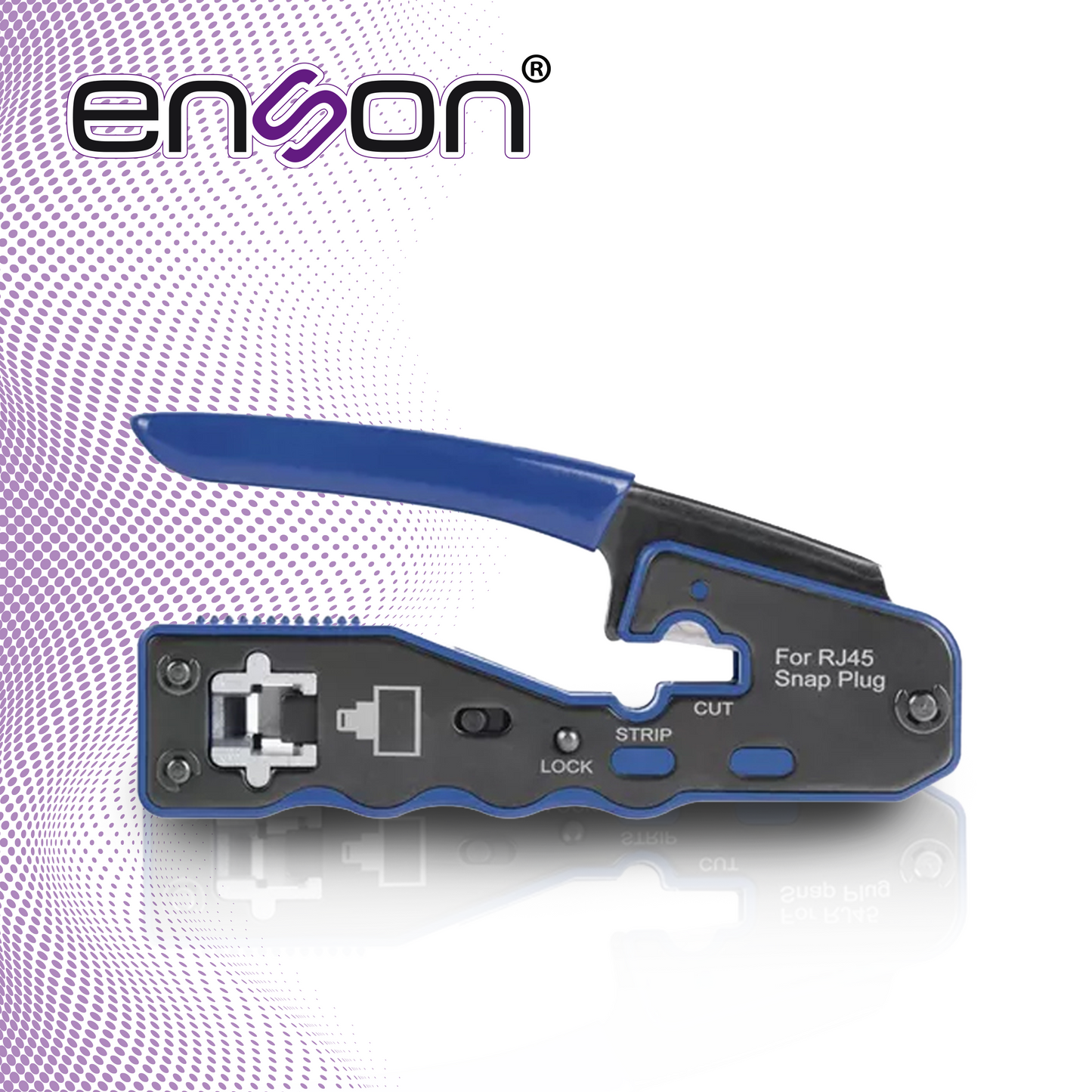 pinza enson ens-passthr para corte y facil terminado de plugs rj45 pass through ergonomica