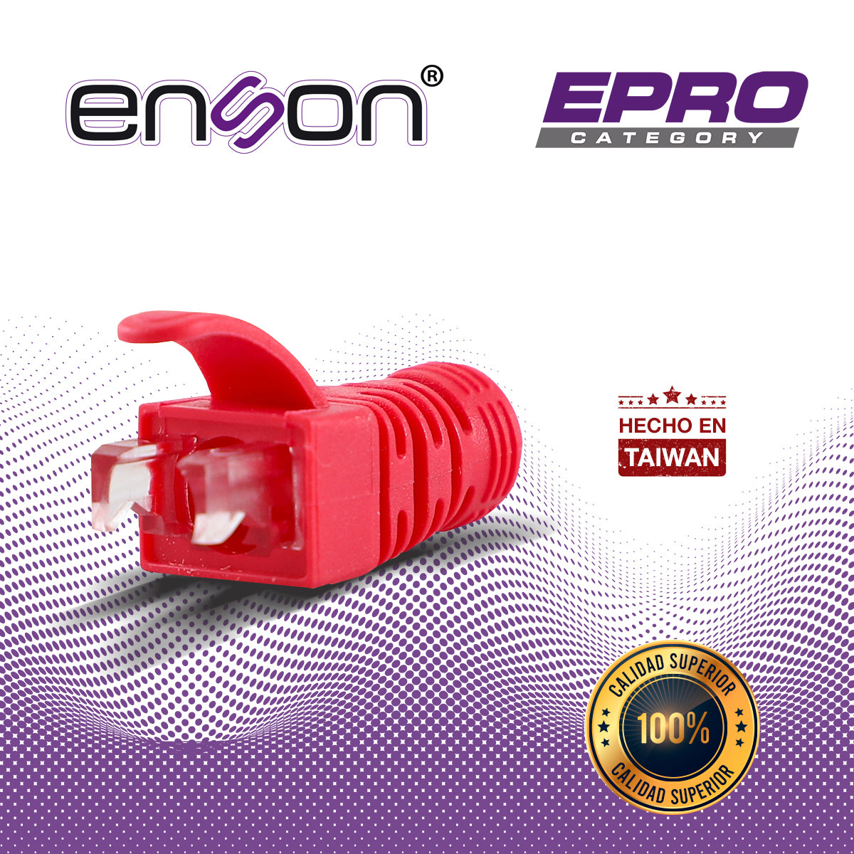bota para cable utp enson epro-boot-rd color rojo ideal para el terminado y cuidado del rematado compatible con cat5e/6/6a y con plugs enson epro-plug