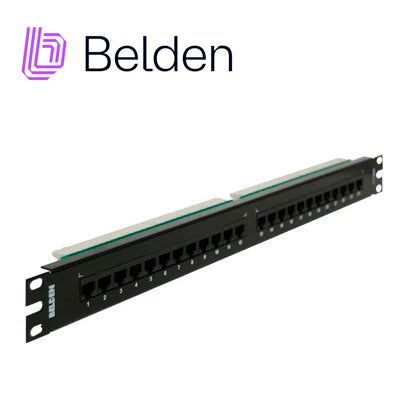 patch panel belden ax103258 cat5e 24ptos 1u precargado