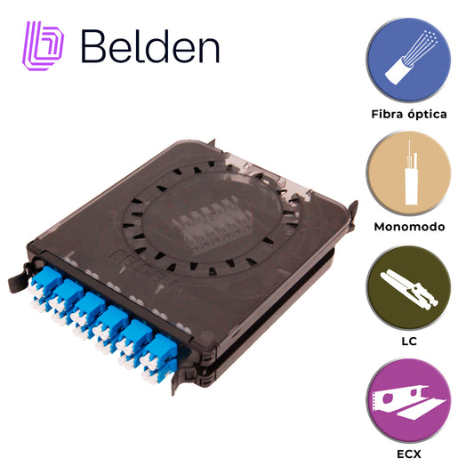 cassette fx ecx belden monomodo fcsx12ldfs / os2 / azul / lc duplex / 12 puertos