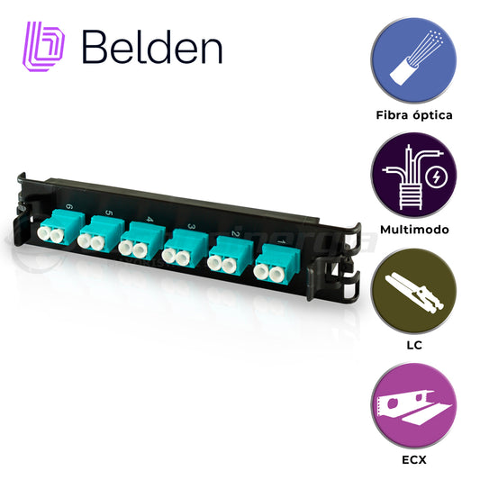 frame fx ecx multimodo belden ff3x06ld / om3 / aqua / lc duplex / 6 puertos