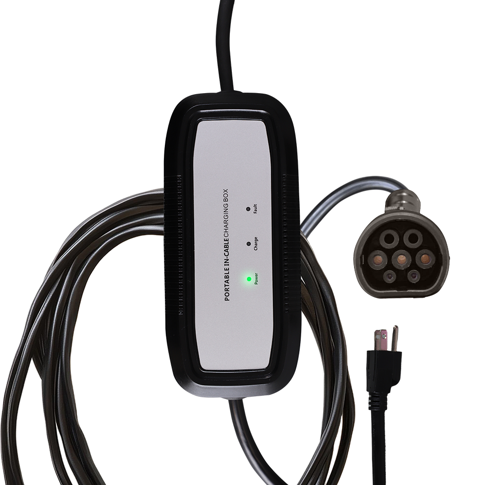 cargador de viaje ev-omb141 alter conector tipo 2 con entrada/salida 120vca potencia max 1.92kw con clavija universal tipo nema 5-15p
