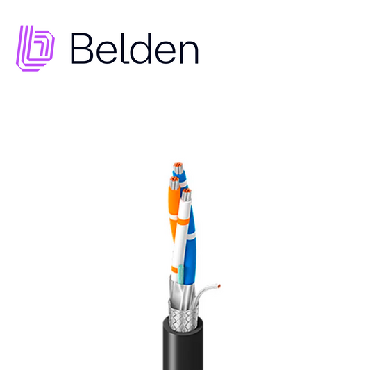 cable rs-485 para entornos hostiles belden 3106a 0101000 / exterior / negro / 1 par / 22 awg / multifilar / forro pvc / cm - pltc - sun res y aceite / bobina / 1000 pies 305 metros