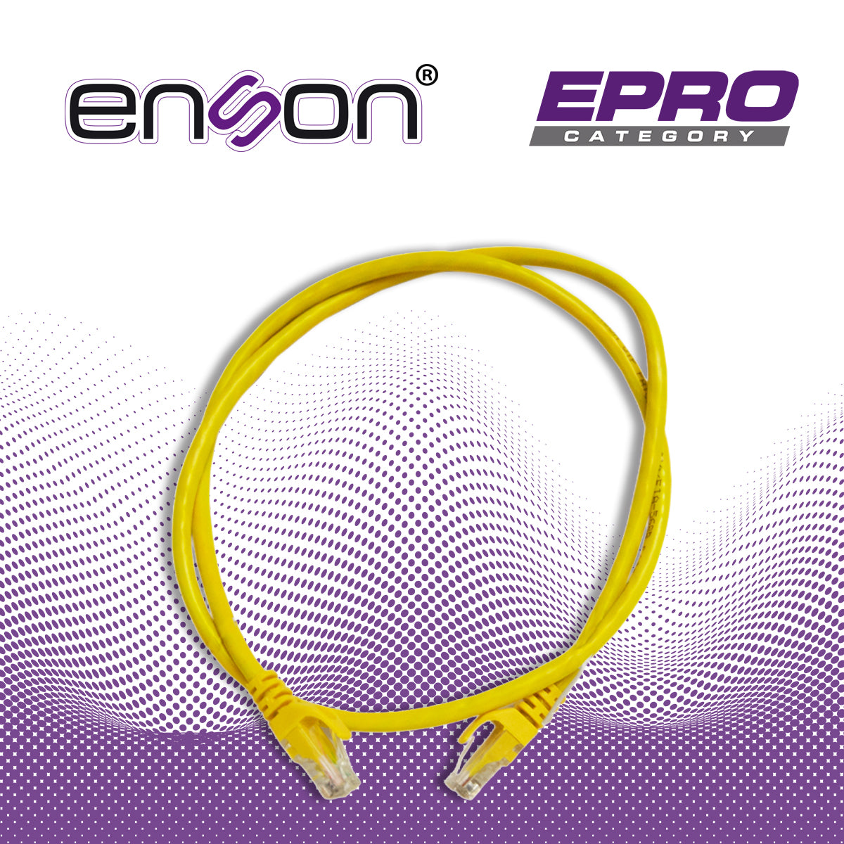 patchcord utp enson p6009y cat6 90cm amarillo serie epro 100-ii 100 por ciento cobre para mejor identificacion de soluciones en racks y gabinetes