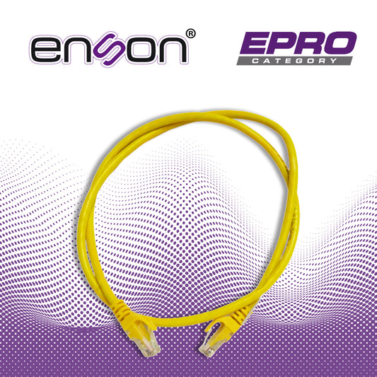 patchcord utp enson p6009y cat6 90cm amarillo serie epro 100-ii 100 por ciento cobre para mejor identificacion de soluciones en racks y gabinetes