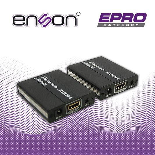 extensor hdmi enson ens-hdmie130 hasta 120mts de transmision full hd 1080p@60hz por cable utp cat5e/cat6 transmite señal ir para control remoto