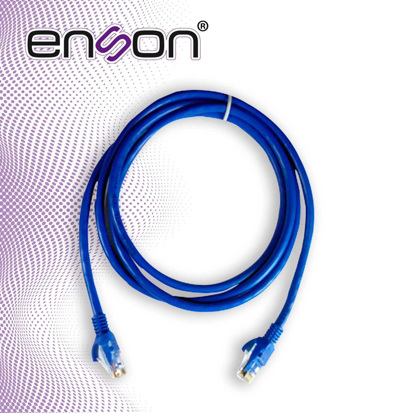 patchcord utp cat6 enson p6p30 serie pro-ii calibre 24 awg de 3 metros forro pvc color azul para uso en interiores para conectar equipos a redes base 101001000