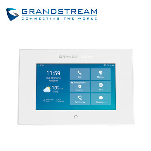 pantalla tactil intercom panel control grandstream gsc3570 / 7 pulgadas / 4 cuentas sip / wifi doble banda 802.11 ac / 2 puertos 10/100mbps / audio dos vias / 1 relevador 125vca/0.5a / almentacion poe af / 12vdc/1a