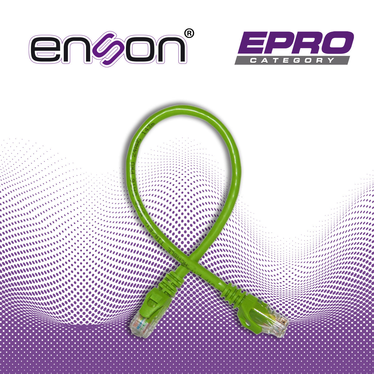 patchcord utp enson p6003e cat6 30cm verde serie epro 100-ii 100 por ciento cobre para mejor identificacion de soluciones en racks y gabinetes