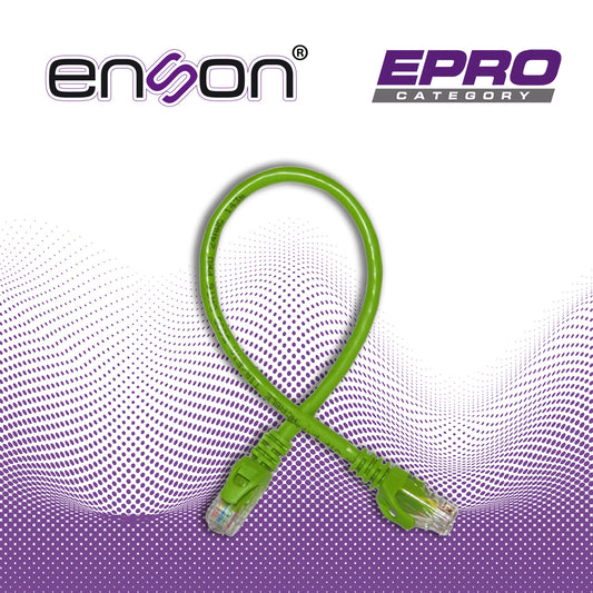 patchcord utp enson p6003e cat6 30cm verde serie epro 100-ii 100 por ciento cobre para mejor identificacion de soluciones en racks y gabinetes