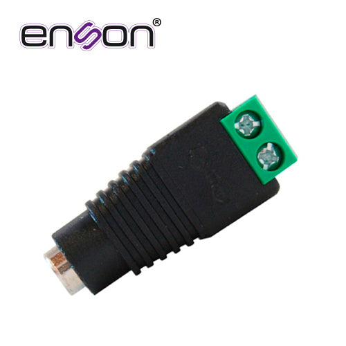 conector de corriente ens-fc01 hembra enson tipo jack 3.5 mm para camaras cctv / con bloque polarizado / medidas: 2.1 x 5.5 mm.