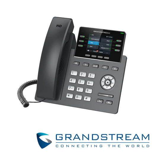 telefono ip grado carrier grandstream grp2613 / 4 cuentas sip / 6 lineas / 6 teclas multi funcion pantalla color lcd tft / 2 puertos 10/100/1000mbps / hasta 24 teclas blf / alimentacion poe af / 5vcd/0.6a