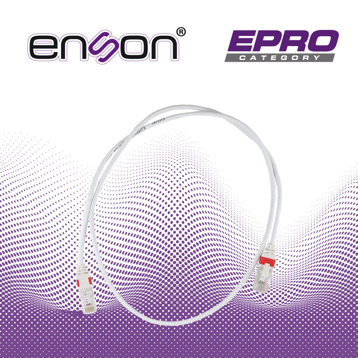 patchcord utp cat6a enson p6a009wh forro pvc blanco 4 pares calibre conductor 26 awg uso interior longitud 3 pies 90 centimetros