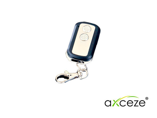 control remoto axceze ax-trans10 frecuencia de operacion 433.92mhz configurable por medio de jumper alcance maximo 50m compatible con los receptores ax-rec10