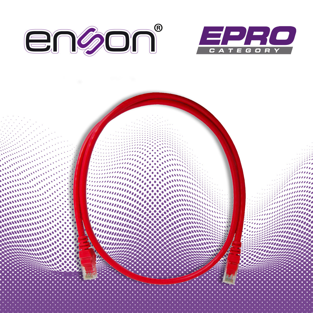 patchcord utp enson p6009r cat6 90cm rojo serie epro 100-ii 100 por ciento cobre para mejor identificacion de soluciones en racks y gabinetes