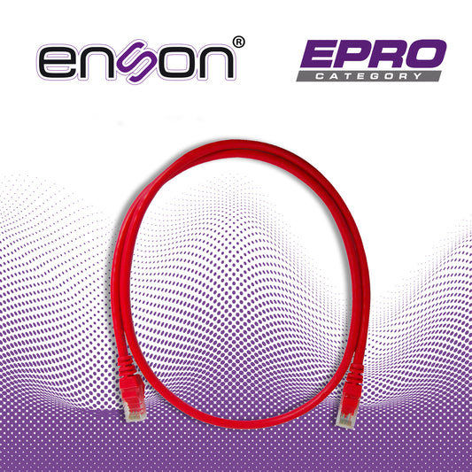 patchcord utp enson p6009r cat6 90cm rojo serie epro 100-ii 100 por ciento cobre para mejor identificacion de soluciones en racks y gabinetes