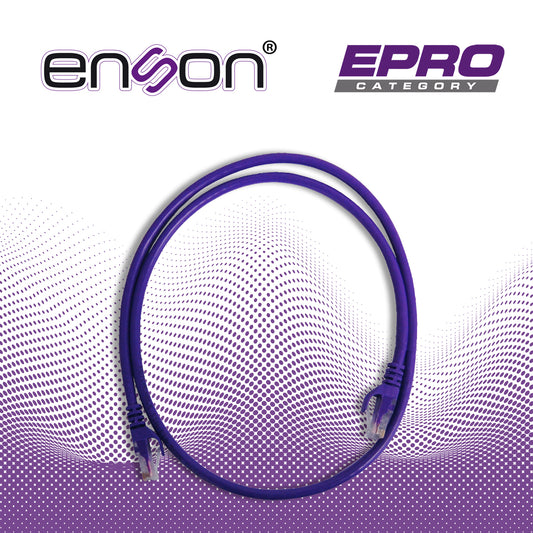 patchcord utp enson p6009p cat6 90cm morado serie epro 100-ii 100 por ciento cobre para mejor identificacion de soluciones en racks y gabinetes