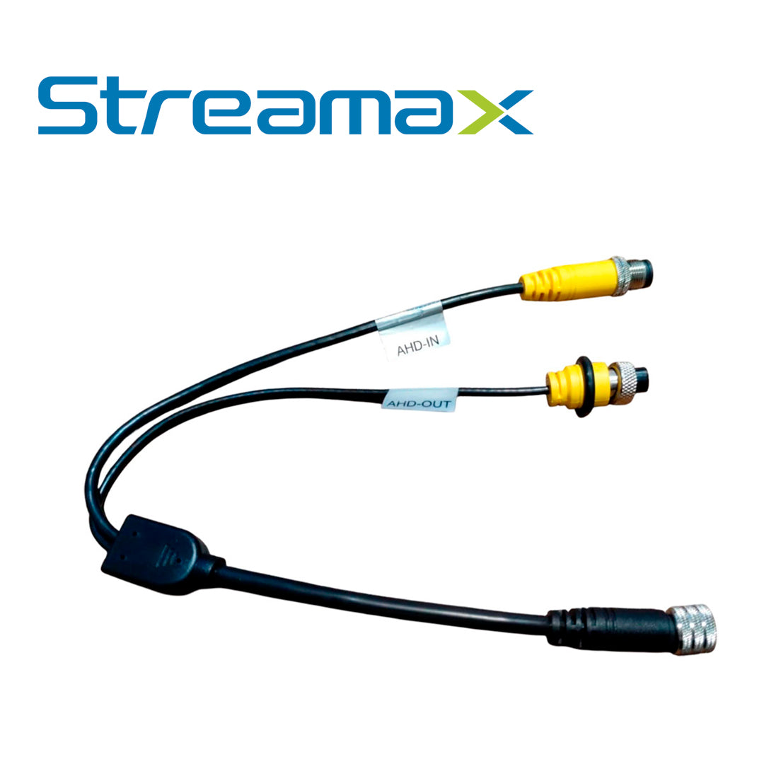 cable de comunicacion streamax mm12 / conector m12-4 / transmision de video y audio de camara ip / para visualizacion en display retrovisor