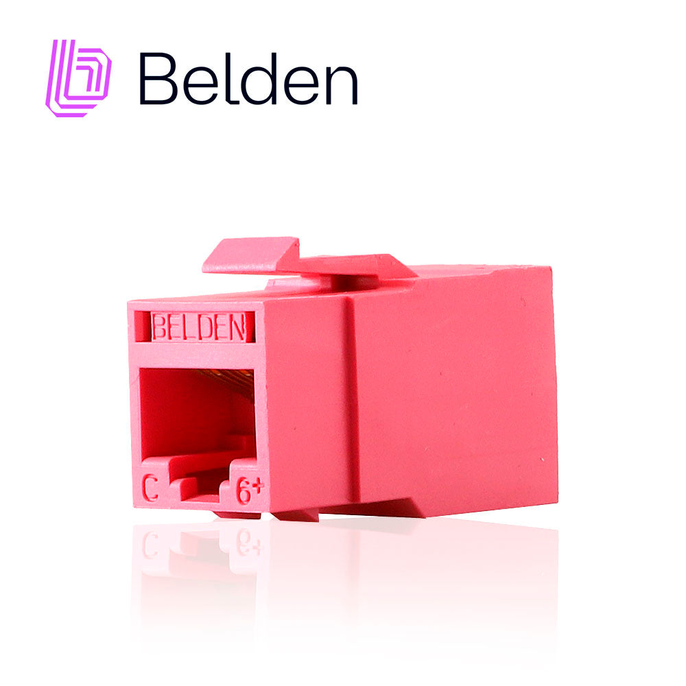 conector modular jack rj45 cat6 revconnect belden rv6mjkutr-s1 estilo keyconnect rojo claro compatible con faceplate ax102660ax102655ax102249 esquema de cableado t568a/b herramienta compatible rvutt01 uso interior calibre del conductor 23-24 awg