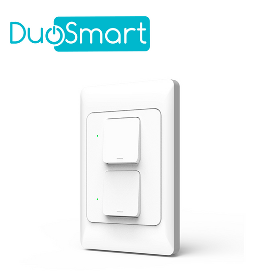 switch apagador wifi 2.4 ghz duosmart a21 / 2 botones-unidades / compatible con alexa y google home / temporizadores / escenas de automatizacion / cable neutro opcional