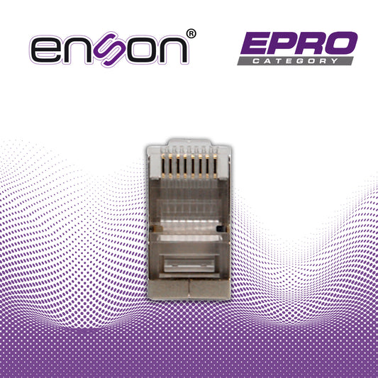 conector plug srj45 blindado cat6 enson ens-srj45-cat6 para cable utp blindado ponchado tradicional
