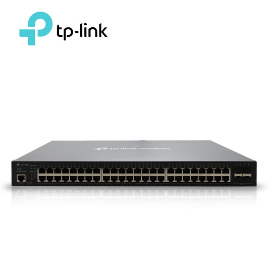 switch administrable tp-link sg3452p / 48 puertos rj45 poe af/at 10/100/1000 mbps + 4 puertos giga sfp / potencia poe total 384 w / carcasa metalica ideal para rack / uso interior / administracion centralizada omada