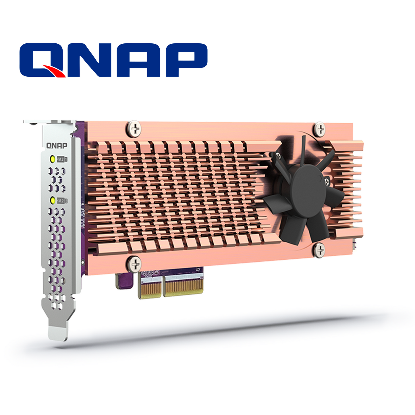 tarjeta de expansion qnap qm2-2p-344a dual m.2 pcie para ssd nvme gen3 x4 compatible con dos unidades m.2