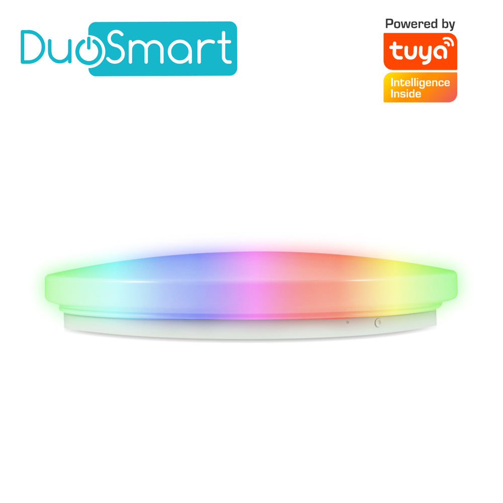 lampara de techo inteligente multicolor rgb wifi 2.4ghz duosmart s20 compatible con alexa y google home con temporizadores compatible con escenas de automatizacion en conjunto con otros dispositivos