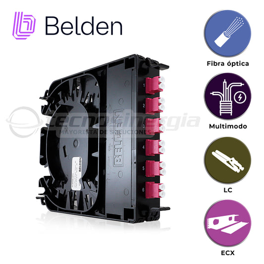 cassette fx ecx belden multimodo fc4x06ldfs / om4 / erika violeta / lc duplex / 6 puertos