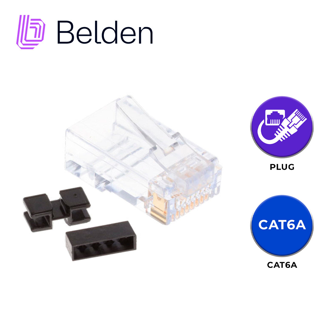 plug rj45 utp cat6/cat6a belden capfcu-b25 / transparente / paquete de 25 piezas