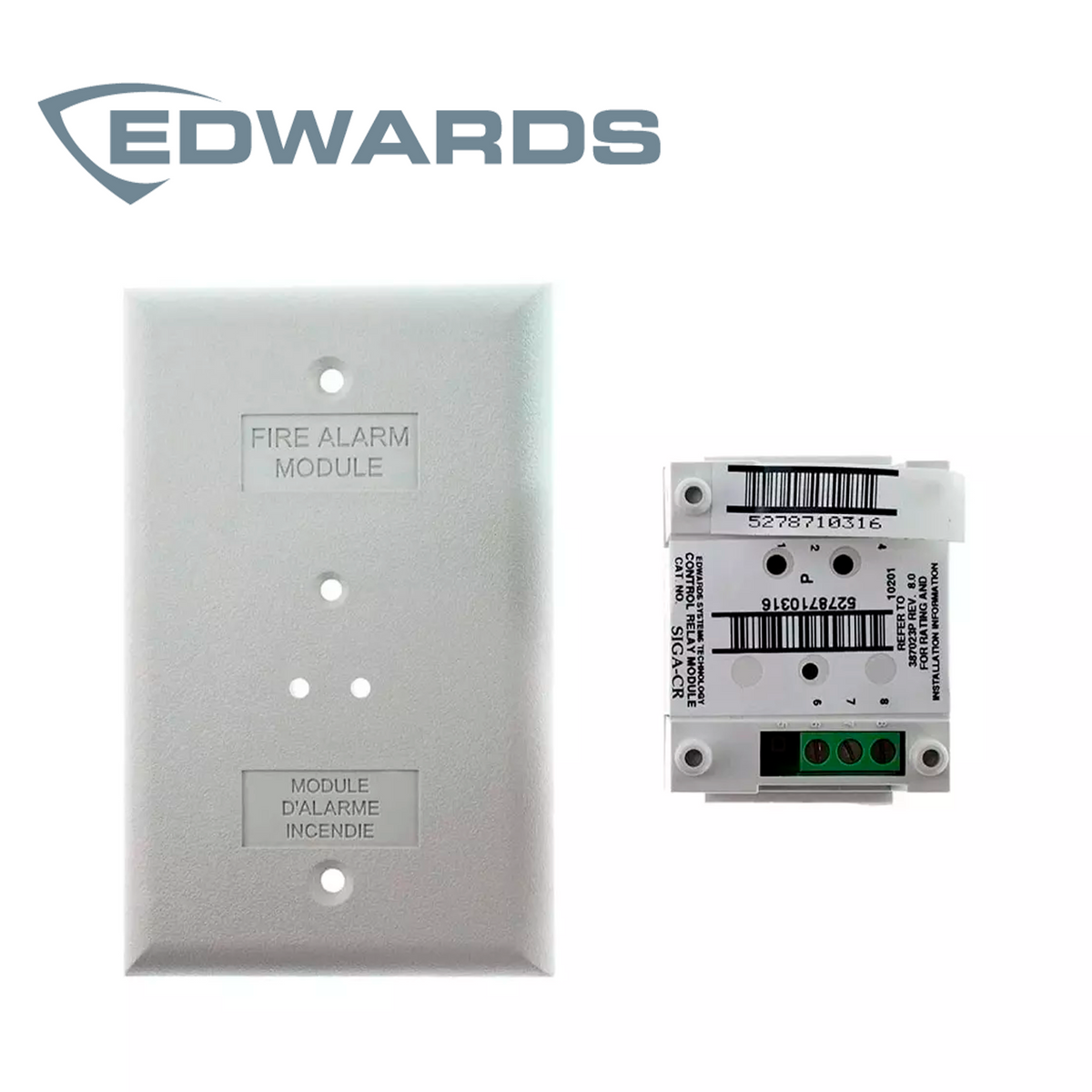 modulo de relevador de control edwards siga-cr / funcionamiento normalmente abierto o normalmente cerrado / corriente nominal: 2 amperios (24 v cc)