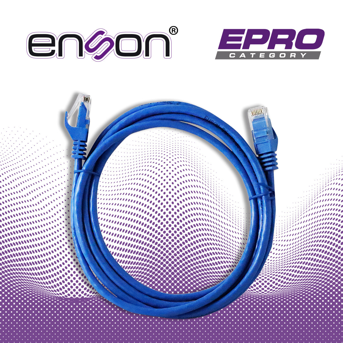 patchcord utp enson p6a021l cat6a 210cm azul serie epro 100-ii 100 por ciento cobre para mejor identificacion de soluciones en racks y gabinetes