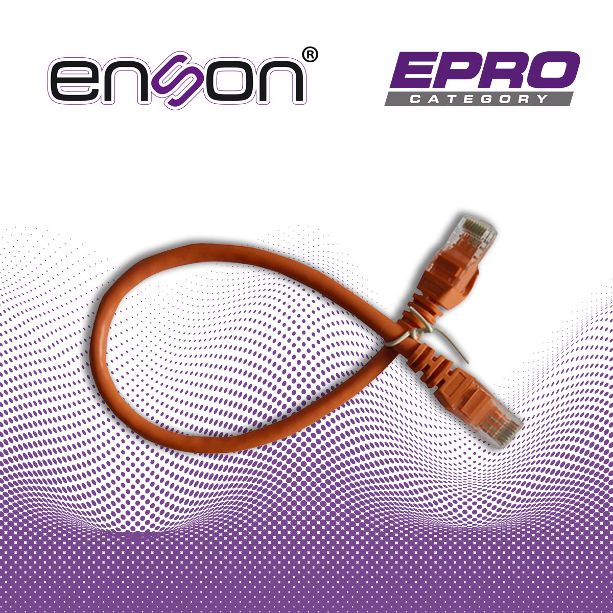 patchcord utp enson p6003o cat6 30cm naranja serie epro 100-ii 100 por ciento cobre para mejor identificacion de soluciones en racks y gabinetes