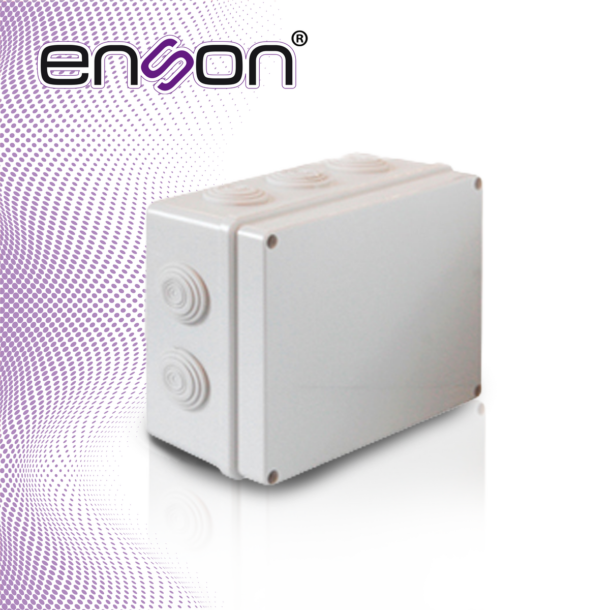 caja de plastico enson ens-pcb1419 140x190x70 mm con sello de goma grado de proteccion ip55 multiples conexiones a tuberia de 1 pulgada