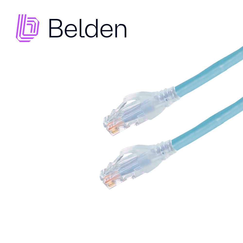 patchcord utp cat6 belden c601116007 forro pvc azul claro cmr-riser 4 pares calibre conductor 24 awg 100% cobre uso interior partes relacionadas:conectores modulares cat6 patch panel cat6 longitud 7 pies 2.1 metros