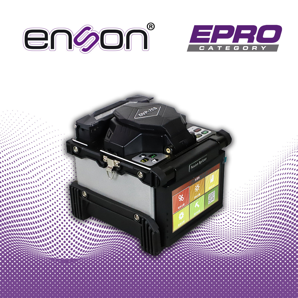 fusionadora de fibra optica enson ens-fs98 para fibra mono modo y multimodo empalme en 8 segundos pantalla lcd a color 4.3 pulgadas