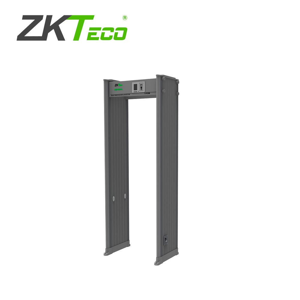 arco detector de metales de 18 zonas zkteco modelo amd1800 pro grado de proteccion ip65 material de fabricacion pvc pantalla de 3.5 pugadas menu seleccionable alerta visual y sonora para alertar al guardia
