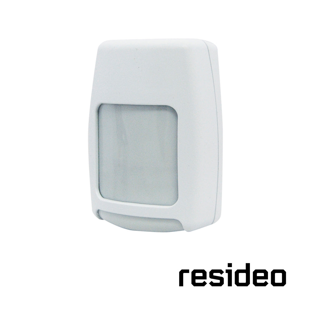 sensor de movimiento resideo 5800pir inalambrico/ antipet (inmunidad a mascotas de menos de 36kg)/ vista de area inferior seleccionable/ rango de deteccion 11x12mts/ compatible con los paneles resideo inalambricos / bateria incluida