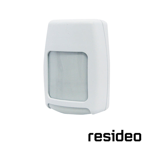 sensor de movimiento resideo 5800pir inalambrico/ antipet (inmunidad a mascotas de menos de 36kg)/ vista de area inferior seleccionable/ rango de deteccion 11x12mts/ compatible con los paneles resideo inalambricos / bateria incluida