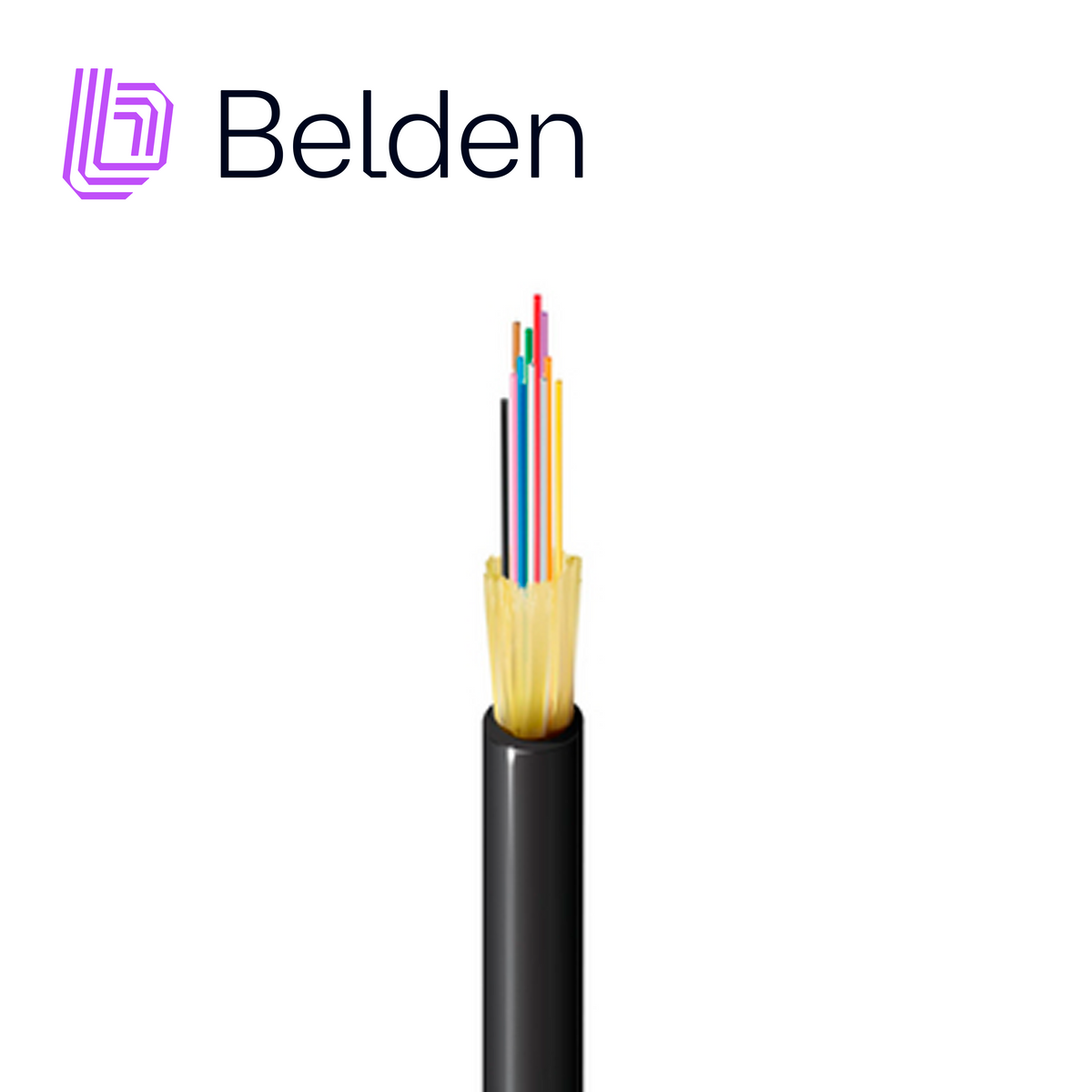 fibra optica belden fd4d012r9 / interior/exterior / negro / om4 / 12 hilos / forro pvc / ofnr / bobina / 1640 pies 500 metros