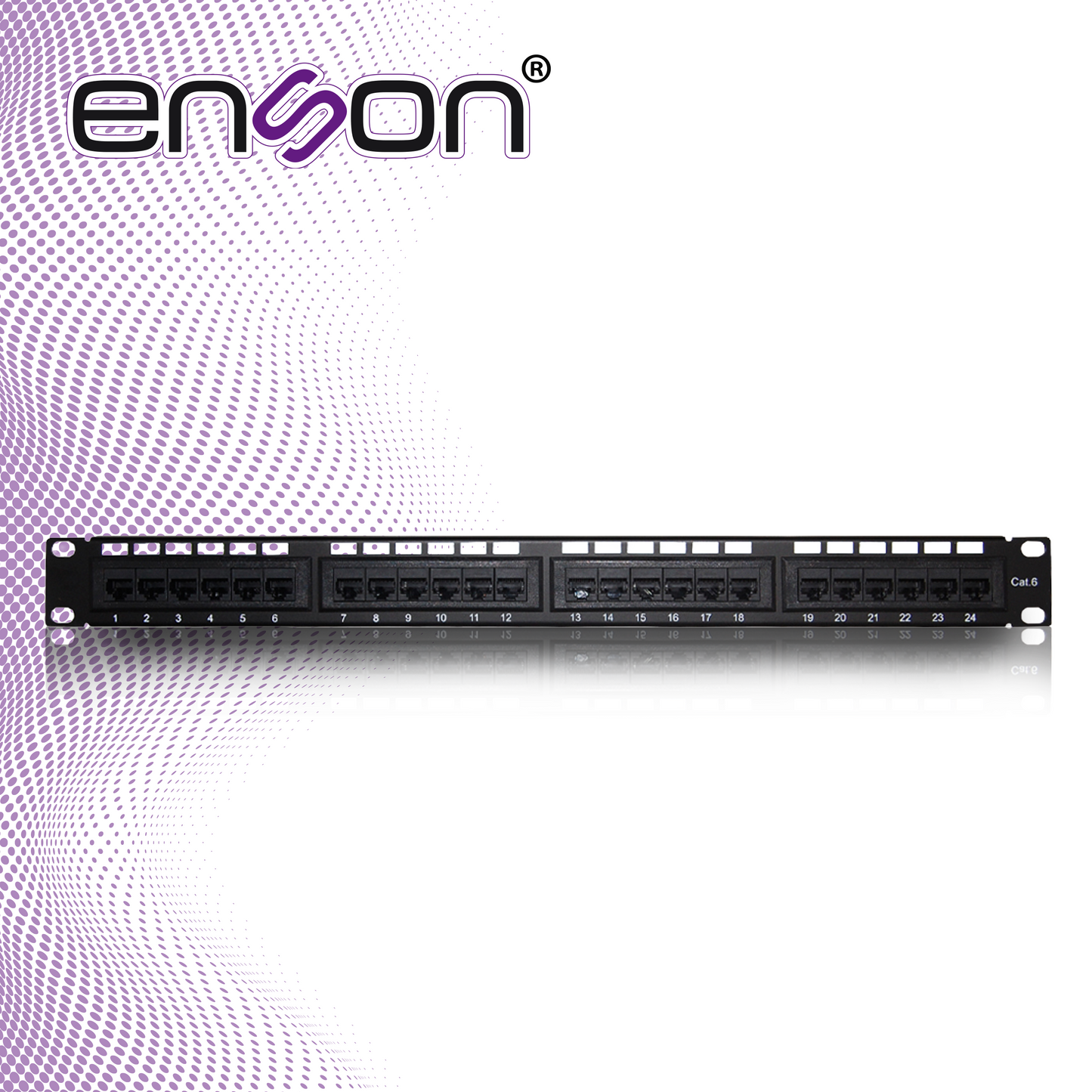 patch panel enson ens-pa24p6 1ur precargado cat6 24 puertos montaje en rack estandar 19 pulgadas