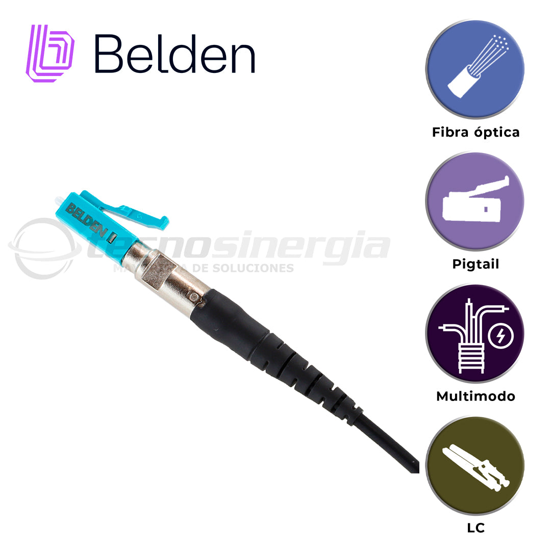 conector de empalme fx fusion multimodo belden ft3lc900fs01 / om3 / aqua / lc simplex / incluye manga termocontractil