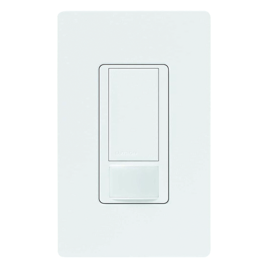 Apagador Maestro con sensor de ocupación PIR y tecnología XCT, 6 A para cualquier carga de iluminación de 120 a 277 V y ventilador, unipolar o 3 vías, color snow
