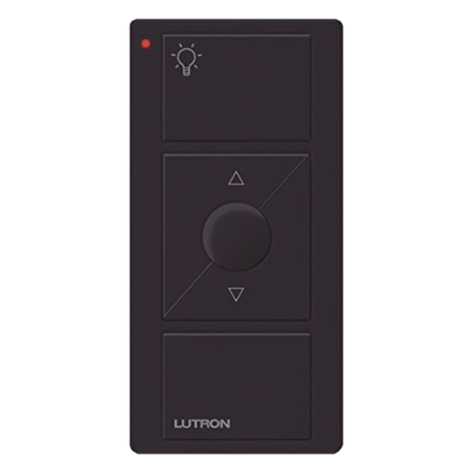 Control remoto inalámbrico Pico de 3 botones con subir y bajar de intensidad y luz nocturna, compatible con Caseta Wireless y RadioRA 2, color negro brillante