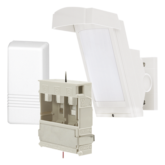 Detector de Movimiento PIR Antimascara / 100% Exterior /  Inalámbrico / Hasta 12 metros a 85°; de cobertura/ Instalación a 3 metros / Incluye transmisor 5816 para paneles Honeywell
